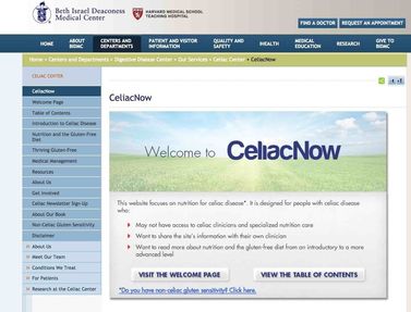 CeliacNow.org from Harvard Medical School's Beth Israel Deaconess Medical Center
